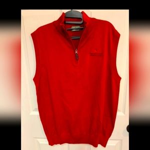 The Golf Club of Amelia Island Red sweater vest Men's Medium Zip up neck